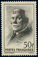 ** TIMBRES DE LIBERATION - ANTIBES 38 : 50f. Noir, Surcharge ROUGE, TB, Signé Mayer - Liberación