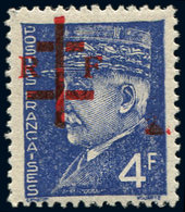 ** TIMBRES DE LIBERATION - LA CHARITE SUR LOIRE 17 : 4f. Bleu, Surcharge Rouge (essai), TB, Signé Mayer - Liberation