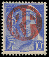 ** TIMBRES DE LIBERATION - CHOLET 1 : Mercure, 10c. Bleu, Surcharge Rouge, NON EMIS, TB - Liberation