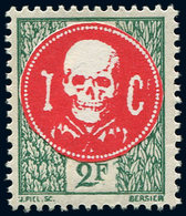 ** TIMBRES DE LIBERATION - LA MURE 4 : 2f. Vert, Médaillon Tête De Mort Rouge, TB, Signé Mayer - Liberación