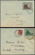 Let Spécialités Diverses - GUERRE ST NAZAIRE 8/9 : 50c. Et 2f. + Poste 517 Obl. S. 2 Env., TB - War Stamps