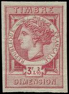 * Spécialités Diverses - TIMBRES FISCAUX Dimension : Type République D'Oudine 3f. Et 2/10 Rose Carminé, TB - Andere & Zonder Classificatie