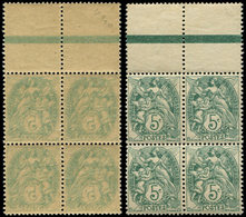 ** VARIETES - 111i  Blanc,  5c. Vert, RECTO-VERSO, BLOC De 4 Bdf, TB - Unused Stamps