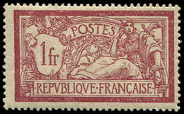 ** VARIETES - 121c  Merson,  1f. Lie De Vin, SANS Teinte De Fond, TB - Unused Stamps