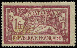 * VARIETES - 121b  Merson,  1f. Lie De Vin Et Olive, CENTRE TRES DEPLACE, TB - Unused Stamps