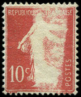 * VARIETES - 135   Semeuse Chiffres Maigres, 10c. Rouge, Semeuse PRESQUE BLANCHE, TB - Nuevos