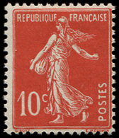 * VARIETES - 138c  Semeuse Camée, 10c. ECARLATE, TB - Unused Stamps