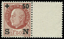 ** VARIETES - 552d  Pétain, + 50 S. 1f.50 Brun-rouge, Bdf, TB. J - Unused Stamps