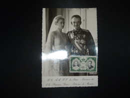 CP MARIAGE PRINCE RAINIER III ET PRINCESSE GRACE PATRICIA DE MONACO TP 1F OBL.19 AVRIL 1956 MONACO - Lettres & Documents
