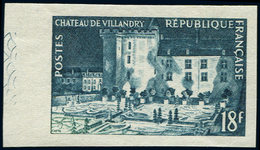 ** ESSAIS DE COULEURS NON DENTELES - 995A  Villandry, 18f., 1er Projet NON EMIS, ESSAI De COULEUR En Bleu-vert NON DENTE - Otros & Sin Clasificación