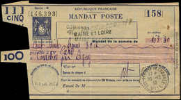 Let ENTIERS POSTAUX - Sage, Violet Sans Valeur, Mandat Poste N°R13 Obl. Bel-Air Cne De Combree, 1936, Trous D'épingle, S - Otros & Sin Clasificación