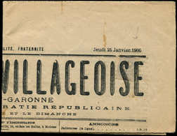 Let LETTRES DU XXe SIECLE - N°107 Obl. TYPO S. Journal "LA FEUILLE VILLAGEOISE Du Tarn-et-Garonne" Du 25/1/06, TB - Covers & Documents