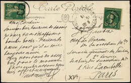 Let LETTRES DU XXe SIECLE - N°137 (2) Obl. Lettre De Brigade D'Ambulant Cercle B Sur CP De 1918, TB - Cartas & Documentos
