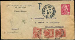 Let LETTRES DU XXe SIECLE - N°719A Démonétisé Sur Env., Càd POSTE AUX ARMEES, 3 Timbres Taxe à 3f. Obl. Boulogne 8/4/47, - Covers & Documents