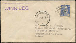 Let LETTRES DU XXe SIECLE - N°723 Obl. PAKETBOOT/PAQUEBOT S. Env., Càd ANTWERPEN 3/10/51, Griffe Du "WINNIPEG", TB - Cartas & Documentos