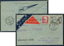 Let Air Bleu - N°304 Et 313 Obl. Càd DEAUVILLE AVION 1/7/36 Sur Env., Cachet  DEAUVILLE-BORDEAUX, TB - First Flight Covers