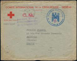 Let Guerre 1939/1945 - Message Croix Rouge Grande-Bretagne-France Et Son Env. De Réexp. De La Croix-Rouge De Genève Avec - WW II