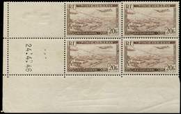 ** ALGERIE PA 4A : 20f Brun, Type II, BLOC De 4 CD 24/4/46, Rare Et TTB - Aéreo