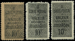 * ALGERIE Colis Px 2a, 2b Et 2c : 10c. Noir Sur Jaunâtre, T II, III Et IV, TB - Parcel Post