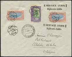 Let COTE DES SOMALIS 125 Et 134 (2) Obl. Càd Ondulé DJIBOUTI 17/4/30 S. Env. Service Avion Djibouti-Addis, TTB - Other & Unclassified