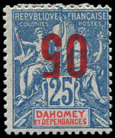 * DAHOMEY 37a : 05 S. 25c. Bleu, Surcharge RENVERSEE, TB - Other & Unclassified