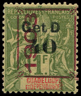 * GUADELOUPE 52g : 40 Sur 1f. Olive, Surch. 1903 Type Cc, TB - Other & Unclassified