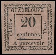 (*) GUADELOUPE Taxe 9a : 20c. Rose, 2 PENCHE, TB. C Et Br - Other & Unclassified