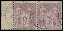 MADAGASCAR France N°95 : 5f. Violet, PAIRE Obl. Càd TAMATAVE 1/10/94, Bdf, TB - Otros & Sin Clasificación