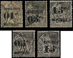 MARTINIQUE 26 Et 27/30 : Type Commerce Surch. De 1891-92, Obl., TB - Other & Unclassified