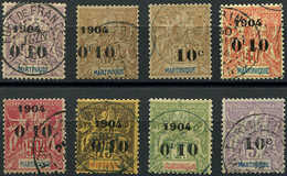 MARTINIQUE 52/59 : Série Groupe, Surch. De 1904, Obl., TB - Other & Unclassified