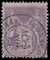MONACO France N°95 : 5f. Obl. T18 MONACO 3/11/83, TB, Cote Cérès - Used Stamps