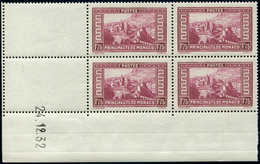 ** MONACO 128 : 1f.75 Lie De Vin, BLOC De 4 CD 24/12/32, TB - Used Stamps