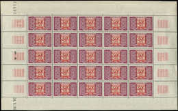 ** MONACO Taxe 38A : 50f. Carmin Et Lilas, FEUILLE De 25, TB - Postage Due