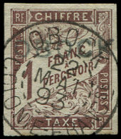 OBOCK Taxe 16 : 1f. Marron, Oblitéré, TTB - Other & Unclassified