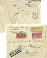 Let REUNION 71 Et 118 Obl. Càd St Denis 9/11/33 S. Aérogramme Rec. Pour L'Ile Maurice, Au Verso Griffe Noire "1ère Liais - Otros & Sin Clasificación