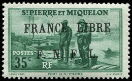 ** SAINT PIERRE ET MIQUELON 254 : 35c. Vert, FRANCE LIBRE, TB - Nuevos