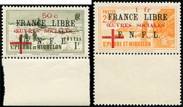 ** SAINT PIERRE ET MIQUELON 310/11 : Oeuvres Sociales FRANCE LIBRE, Bdf, TB - Nuevos