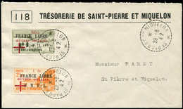 Let SAINT PIERRE ET MIQUELON 310/11 Surch. OEUVRES SOCIALES Obl. Càd St PIERRE ET MIQUELON 29/8/42 S. Env., TB - Unused Stamps