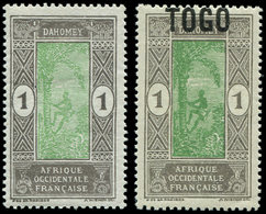 * TOGO 101a : 1c. Gris Et Vert-jaune, SANS Surcharge, Et ** Surch. TRES Déplacée, TB - Other & Unclassified