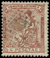 ESPAGNE 138 : 4p. Brun-jaune, Obl., TB - Used Stamps