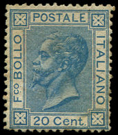 (*) ITALIE 23 : 20c. Bleu, Gomme Non Originale, Rousseur - Usados