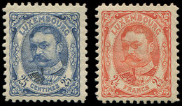 * LUXEMBOURG 78 Et 84 : 25c. Bleu Et 2 1/2f. Rouge-orange, TB - 1852 William III