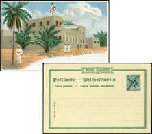 Let AFRIQUE ORIENTALE ALLEMANDE CP Entier 3p. Sur 5p. Vert, Illustration De Couleur, TB - German East Africa