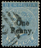 BERMUDES 9 : One Penny Sur 2p. Bleu, Obl., TB - Bermuda