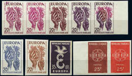 ** Lot De 10 Essais Europa Non Dentelés 1957-59, TB - Colecciones (en álbumes)