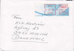 France ATM FRama Label MARCIAC 1990 Cover Lettre ALLERØD Denmark - 1990 Type « Oiseaux De Jubert »