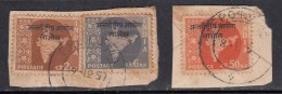 3v Laos Overprint On Map Series, FPO 744, India Used On Piece, Military - Military Service Stamp