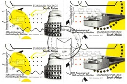 South Africa - 2017 World Post Day 50th Anniversary Of Mail-sorting Machine Block (o) - Usados