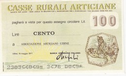 MINIASSEGNI -CASSE RURALI ARTIGIANE- ASS. ARTIGIANI -UDINE -1977-- FDS- - [10] Cheques En Mini-cheques