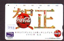 Carte Prépayée  Japon  * COCA COLA  (2137)  JAPAN Phonecard *  PREPAID CARD - Publicité